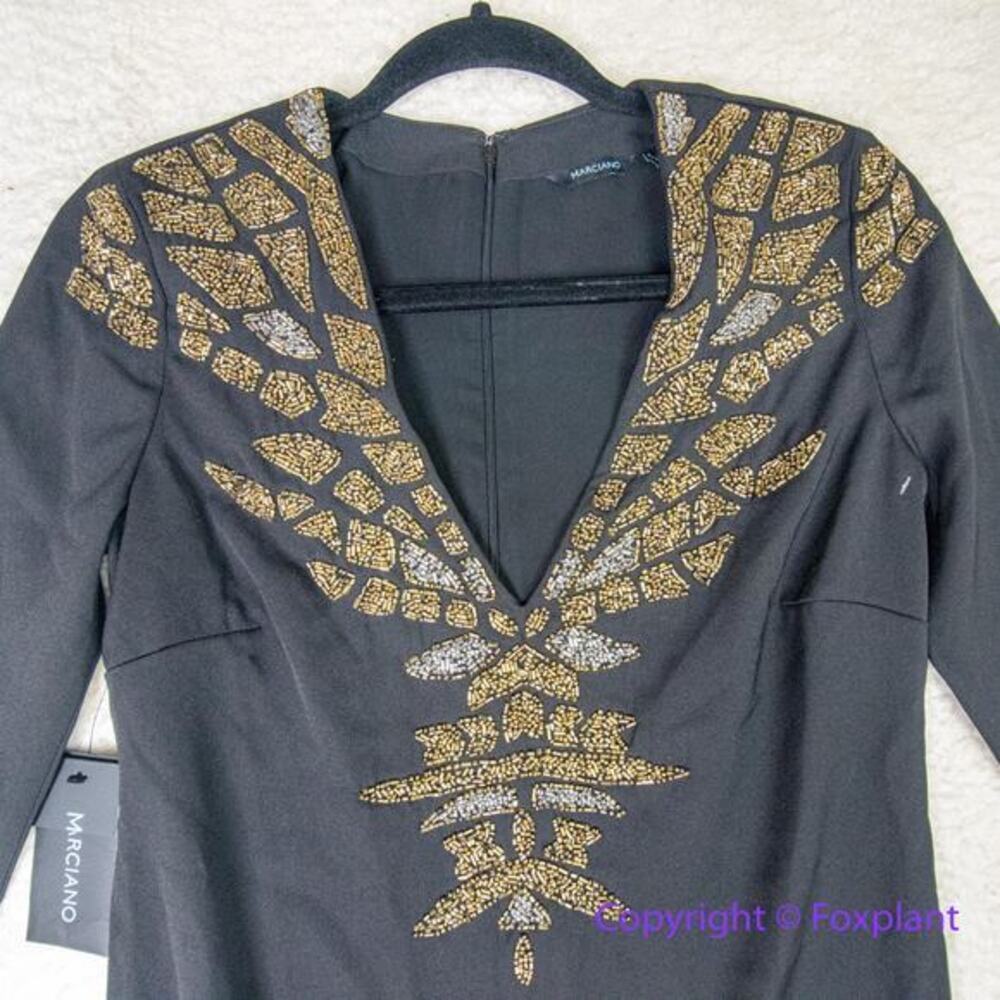 New! GUESS by Marciano black Claudia Embellished Tunic dress, size 0 - Picture 5 of 16